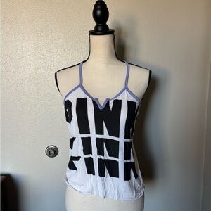 pink victoria secret White and Black Graphic Tank Top s